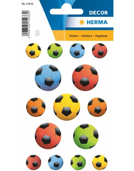 Herma DECOR Stickers coloured soccer balls