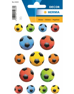 Herma DECOR Sticker Bunte Fussb&auml;lle