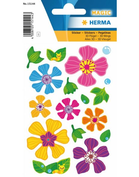 Herma MAGIC Sticker Flowers, 3D-Fl&uuml;gel