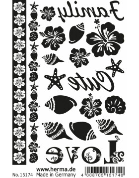 Herma FASHIONLine CLASSIC tattoo black flowers