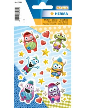 Herma MAGIC Stickers little monsters, moving eyes