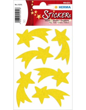 Herma MAGIC Stickers Christmas stars, felt yellow