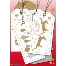 Herma MAGIC Gift tags Merry Christmas 8 x 4 cm, white