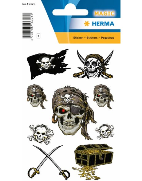 Herma MAGIC Stickers pirate, glittery foil