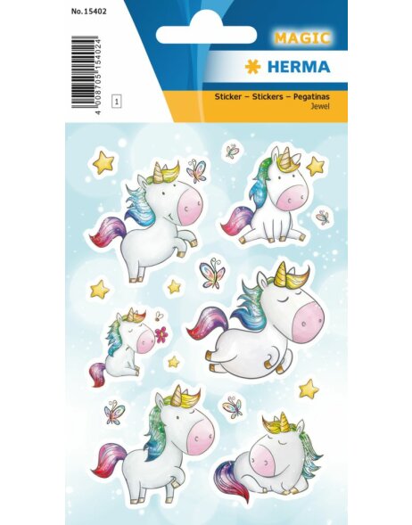 Herma MAGIC Sticker Einhorn Sternenstaub, Jewel