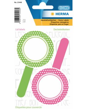 Herma HOME Stickers  kitchen labels for lid new look pink green, self-adhesive