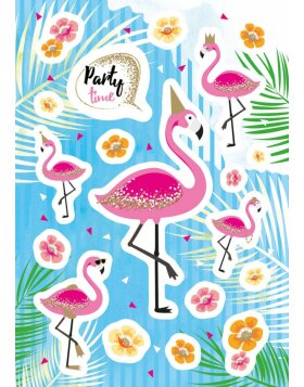 Herma decor Sticker Flamingo Party Time, glimmered