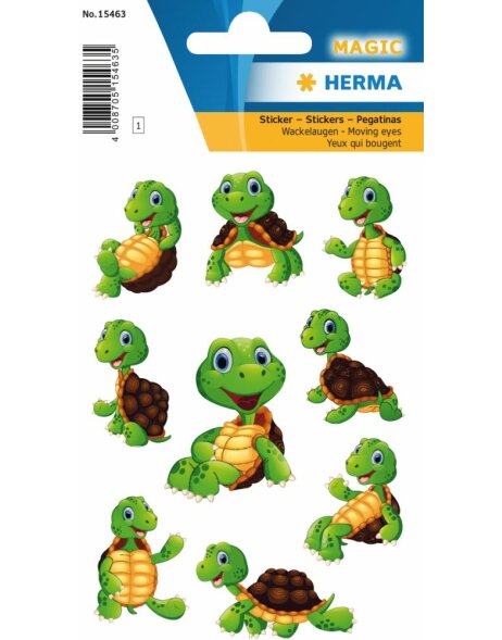 Herma MAGIC Stickers little turtle, moving eyes