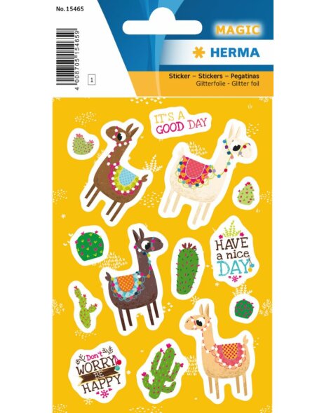 Herma MAGIC Sticker Das Lama, Glitterfolie
