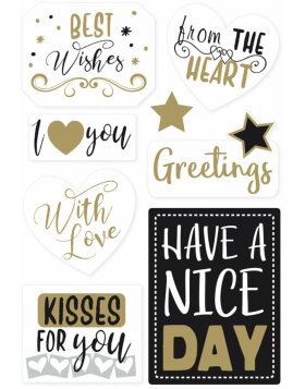 Herma HOME Stickers HOME gift stickers best wishes, gold embossed