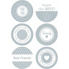 Herma HOME Stickers HOME gift stickers friends, silver embossed