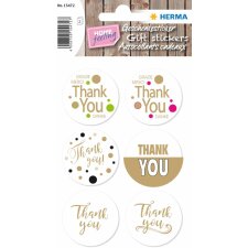 Herma HOME Stickers HOME gift stickers thank you, gold embossed