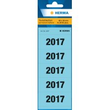 Herma Années 2017 pour classeurs, 60 x 26 mm, bleu, adhésif permanent