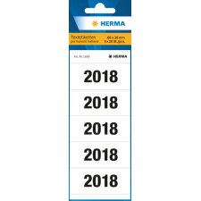 Herma Years 2018 for files, 60 x 26 mm, white, permanent adhesion