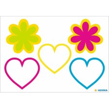 Herma Reflektorsticker Herzen + Blumen