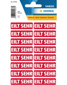 Herma VARIO Text labels &quot;Eilt sehr&quot; (German) 12...