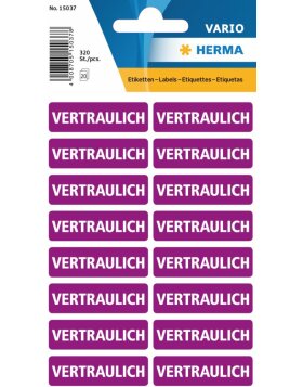 Herma VARIO étiquettes de texte "Confidentiel" 12 x 40 mm, autocollantes, 320 pièces