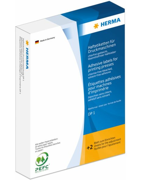 Herma Adhesive labels for printing presses, DP1, &Oslash; 13 mm, yellow, permanent adhesion