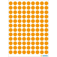 Etykiety uniwersalne pomaranczowe ø 8 mm okragle papier mat 540 szt.