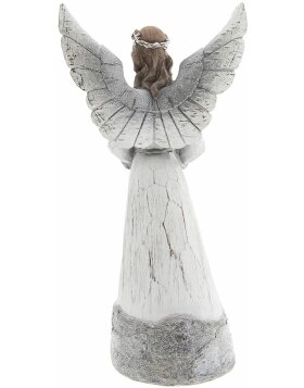 Angel with book 15x11x29 cm Gray - 6PR2296
