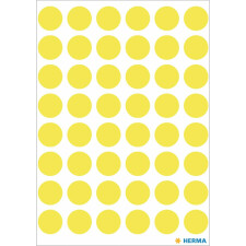 Etichette multiuso gialle Ø 12 mm carta rotonda opaca 240 pz.