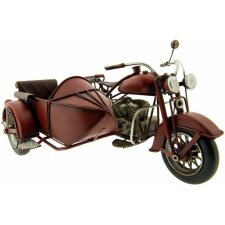 Model Motorfiets met zijspan 27x20x14 cm rood - 6y2715