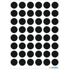 Etichette multiuso nere Ø 12 mm carta rotonda opaca 240 pz.