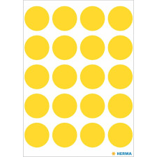 Points de couleur jaune Étiquettes de marquage 19 mm