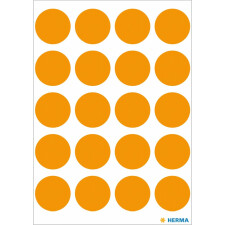 Etichette multiuso arancione Ø 19 mm carta rotonda opaca 100 pz.