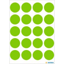 19 mm kropki oznaczajace Etykiety uniwersalne Vario zielone
