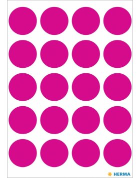 Etichette multiuso rosa &Oslash; 19 mm carta rotonda...