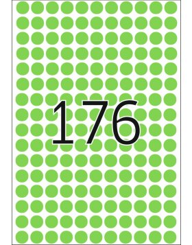 Etykiety uniwersalne zielone ø 8 mm okragle papierowe matowe 5632 szt.