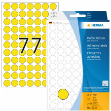 Multi-purpose labels ø 13mm yellow 2464 pcs.
