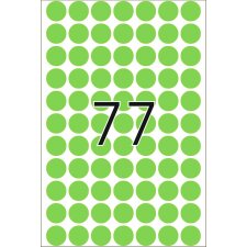 Etykiety uniwersalne zielone ø 13 mm okragle papier mat 2464 szt.