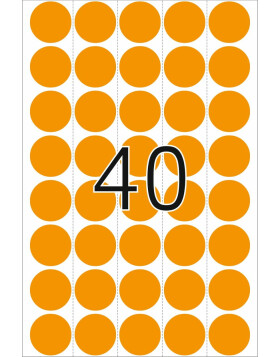 Multi-purpose labels ø 19mm luminous orange 960 pcs.