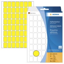 Multifunctionele etiketten geel 12x18 mm papier mat 1792 st.