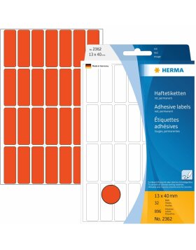 Multifunctionele etiketten rood 13x40 mm papier mat 896 st.