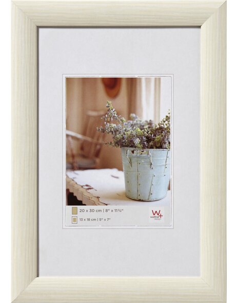 Cadre photo en bois dint&eacute;rieur 15x20 cm blanc