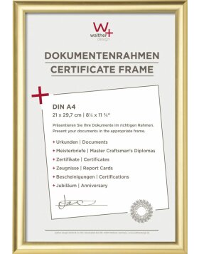 Walther Certificado Marco Trendstyle 21x29,7 cm dorado DIN A4