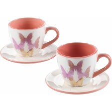 20CA1019 Mascagni Set di 2 tazze da caffè rosa