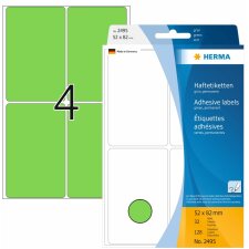 Multifunctionele etiketten groen 52x82 mm papier mat 128 st.