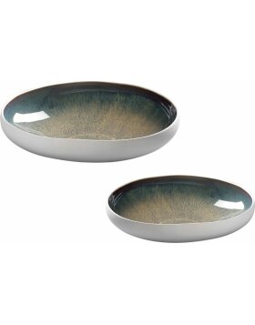 20EO1443 Mascagni bowl set 19,8x19,2x4,4 cm and 30x29x6,5 cm