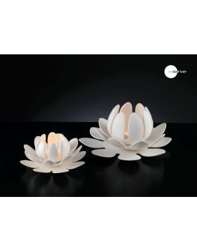 20QO385 Mascagni Candlestick Blossom white 21,5x10 cm
