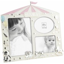 Baby Frame Emaille 3 fotos roze