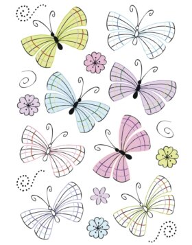 DECOR Modern butterflies, foil
