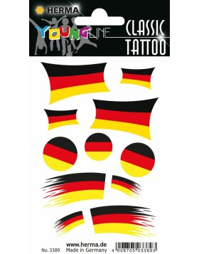 Deutschland FAHNEN Tattoos 1 Blatt