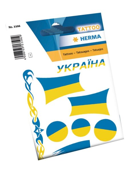 UKRAINE Drapeaux tatou&eacute;s 1 feuille