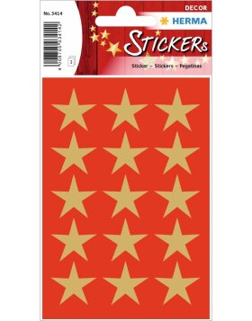 Sticker Sterne 5-Zackig, gold &Oslash; 22 mm