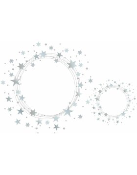 Sticker étoiles à 5 branches, argenté Ø 13 mm