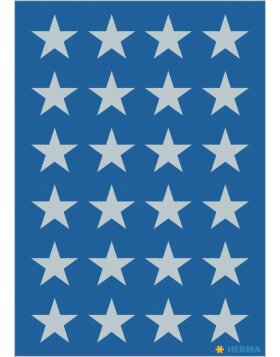 Sticker étoiles à 5 branches, argenté Ø 15 mm